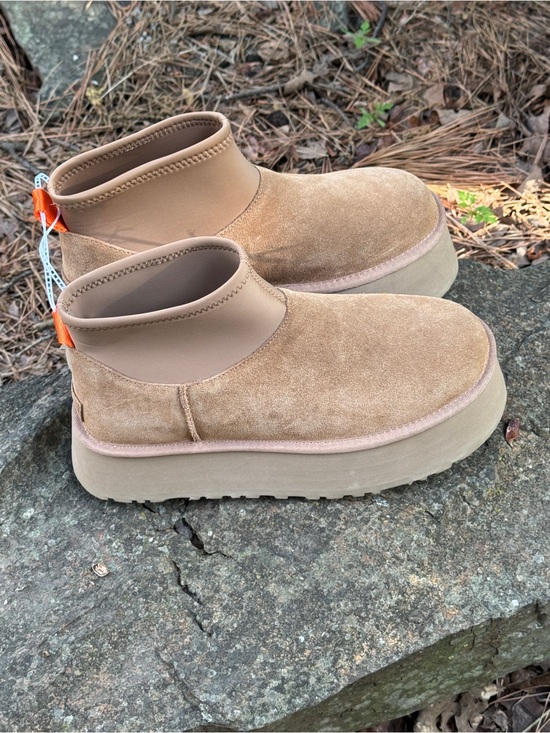 UGG Tan Platform Ankle Boots